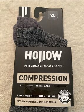 Hollow Performance Alpaca Compression Socks NWT